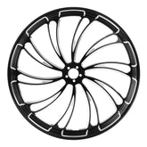 Custom Chrome 26×3.5" Black Billet CNC Front Wheel Rim 10 Spoke Fits For Harley Touring Custom